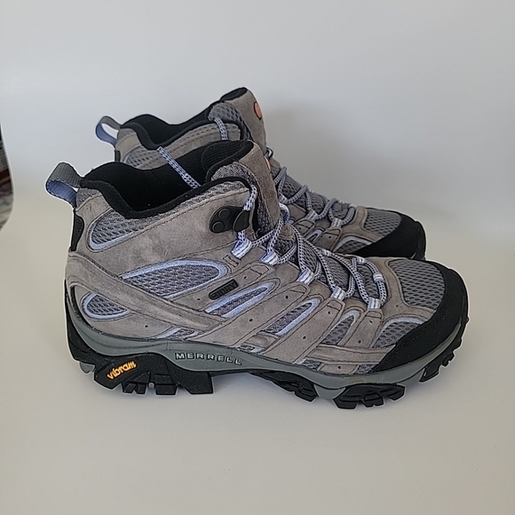 Merrell Moab 2 Mid Waterproof Women\'s Hiking Shoes - Grey/periwinkle Size 9